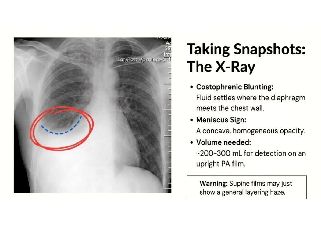 Pleural effusion on chest X-ray