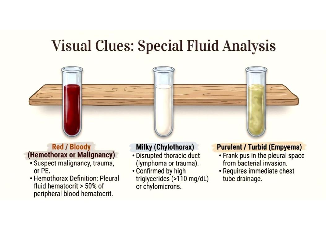 Visual clues in pleural fluid